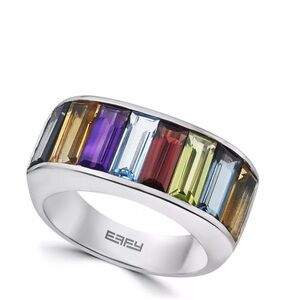 EFFY Multi Gemstone Sterling silver ring - Size 7 💙💛💜❤️💚